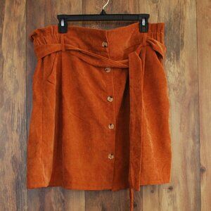 Shein Curve Coduroy Burnt Orange Women's Skirt 2XL